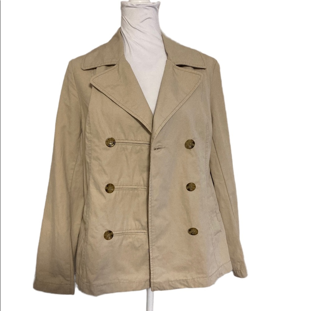 Khaki Tan Casual Spring Pea Coat